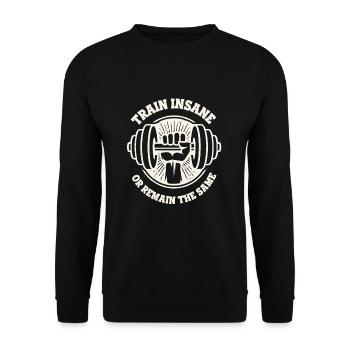 Entraînez-vous fou ou restez le même - Sweat-shirt Unisexe - noir - Devant - Alina (178cm) & Michal (187cm)