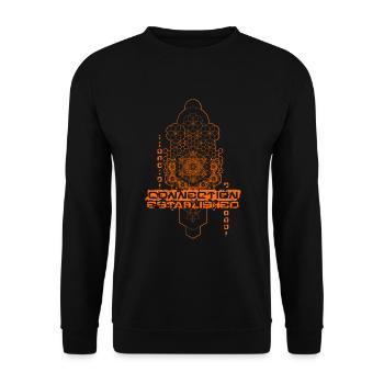 Connection Established Sacred Metatrons Cube - Unisex Sweatshirt - black - Front - Alina (178cm) & Michal (187cm)