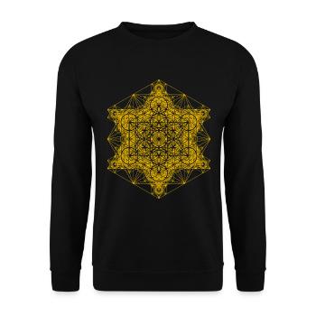 Metatrons Super Structure Gold - Unisex Pullover - Schwarz - Vorne - Alina (178cm) & Michal (187cm)
