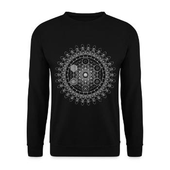 Évolution géométrique de l'oeil sacré de la fleur de Metatron - Sweat-shirt Unisexe - noir - Devant - Alina (178cm) & Michal (187cm)