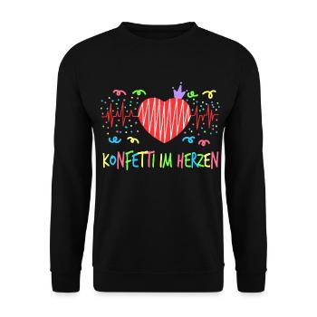 Teeshirt coloré "Konfetti Im Herzen" qui signifie - Sweat-shirt Unisexe - noir - Devant - Alina (178cm) & Michal (187cm)