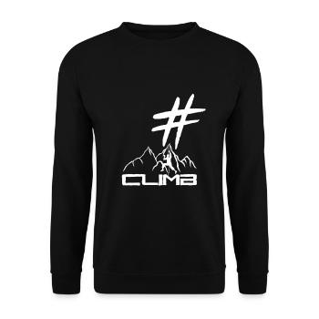 # climb Hashtag escalade Bouldern randonnées montagne 1 - Sweat-shirt Unisexe - noir - Devant - Alina (178cm) & Michal (187cm)