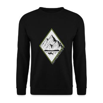 Der Berg ruft - Unisex Pullover - Schwarz - Vorne - Alina (178cm) & Michal (187cm)