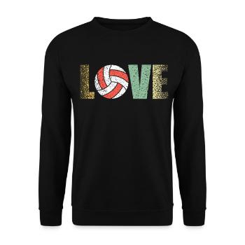 Sports Tee For Sporty You "Love" Beach Volleyball - Unisex Sweatshirt - black - Front - Alina (178cm) & Michal (187cm)