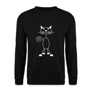 cat - Unisex Sweatshirt - black - Front - Alina (178cm) & Michal (187cm)
