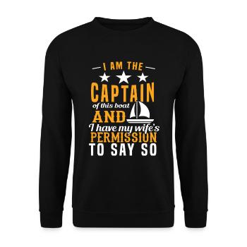 Tshirt de capitaine de bateau de conception "Je - Sweat-shirt Unisexe - noir - Devant - Alina (178cm) & Michal (187cm)