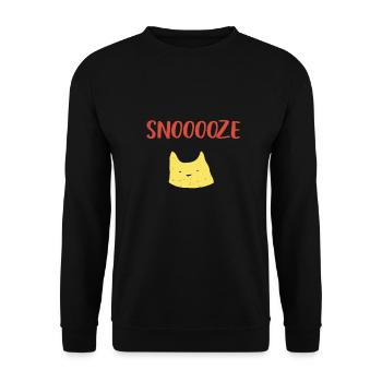 snooze cat late riser - Unisex Sweatshirt - black - Front - Alina (178cm) & Michal (187cm)