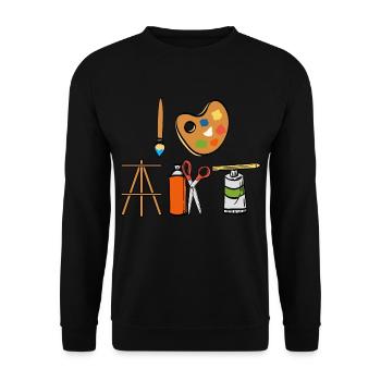 Painting Tee For Painters Artist Tools Tshirt - Unisex Sweatshirt - black - Front - Alina (178cm) & Michal (187cm)
