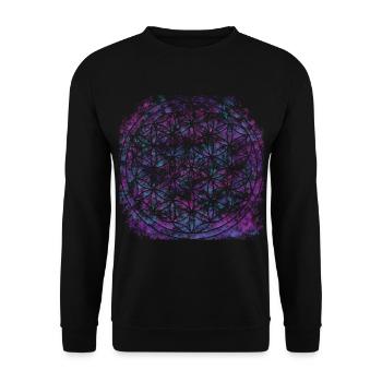 Blume des Lebens 1 - Unisex Pullover - Schwarz - Vorne - Alina (178cm) & Michal (187cm)