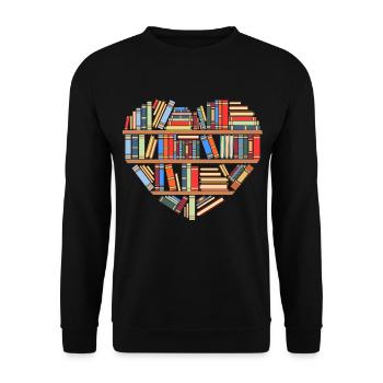 Hearty Library Books For Amazing People "Reading - Unisex Sweatshirt - black - Front - Alina (178cm) & Michal (187cm)