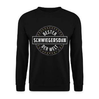 Bester Schwiegersohn Der Welt Lustige Geschenkidee - Unisex Pullover - Schwarz - Vorne - Alina (178cm) & Michal (187cm)