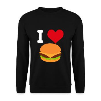 Amour de Burger Amour de Burger - Sweat-shirt Unisexe - noir - Devant - Alina (178cm) & Michal (187cm)