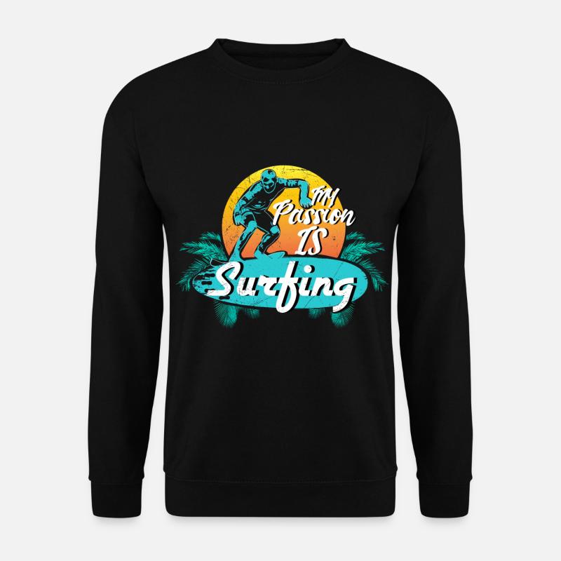 Surfing surfboard hobby gift - Unisex Sweatshirt - black