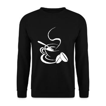 kaffee, milchkaffee, koffein, Sucht, Espresso - Unisex Pullover - Schwarz - Vorne - Alina (178cm) & Michal (187cm)