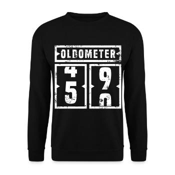 Un joli teeshirt d'anniversaire "Oldometer 59" - Sweat-shirt Unisexe - noir - Devant - Alina (178cm) & Michal (187cm)