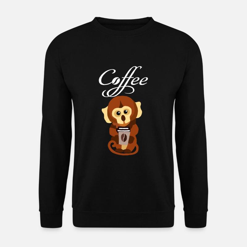 Kaffchen Coffee Coffee Monkey Cafe Grain de café - Sweat-shirt Unisexe - noir