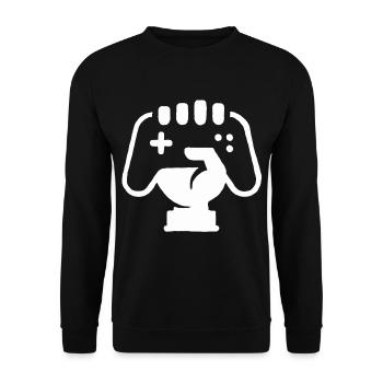 Ich liebe Zocken, Konsole Controller Game - Unisex Pullover - Schwarz - Vorne - Alina (178cm) & Michal (187cm)