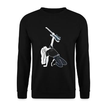 Sexy woman with rock guitar - Unisex Sweatshirt - black - Front - Alina (178cm) & Michal (187cm)