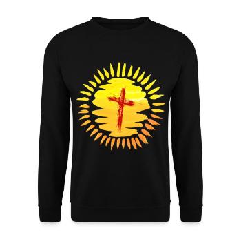 Jésus, Christ, Dieu, foi, église, chrétien - Sweat-shirt Unisexe - noir - Devant - Alina (178cm) & Michal (187cm)