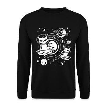 Alien Chat Cat Aliens Ufo Drôle cadeau Rengaine - Sweat-shirt Unisexe - noir - Devant - Alina (178cm) & Michal (187cm)