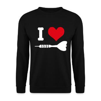 I love darts darts darts dart dart dart - Unisex Sweatshirt - black - Front - Alina (178cm) & Michal (187cm)