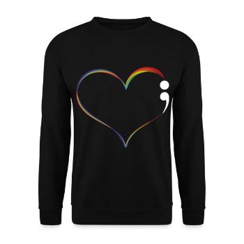 Teeshirt Cadeaux Art Coeur de pointvirgule Art - Sweat-shirt Unisexe - noir - Devant - Alina (178cm) & Michal (187cm)