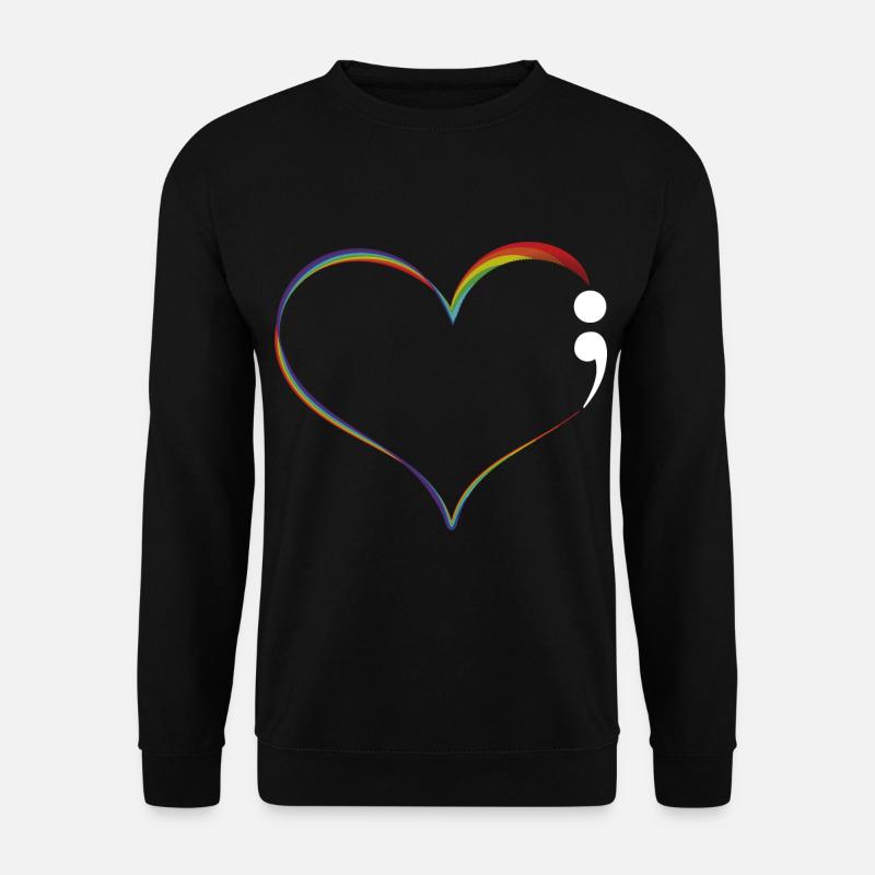 HerzSemikolonKunstKrisenSelbstmordVerhinderungsBew - Unisex Pullover - Schwarz
