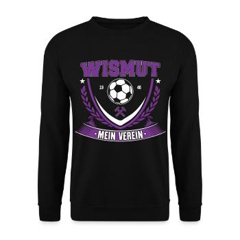 Aue im Erzgebirge Fußball "Aue mein Verein" - Unisex Pullover - Schwarz - Vorne - Alina (178cm) & Michal (187cm)