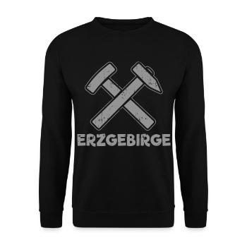 Erzgebirge Erzgebirgler und Bergmänner - Unisex Pullover - Schwarz - Vorne - Alina (178cm) & Michal (187cm)