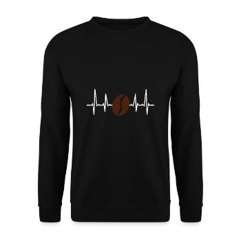 Coffee Heartbeat Coffee Bean Coffee Cafe - Unisex Sweatshirt - black - Front - Alina (178cm) & Michal (187cm)