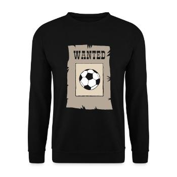 wanted Football will Fußball Fussball Soccer Ball - Unisex Pullover - Schwarz - Vorne - Alina (178cm) & Michal (187cm)