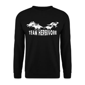 White Dinosaur Shirt For Animal Lovers "Team - Unisex Sweatshirt - black - Front - Alina (178cm) & Michal (187cm)