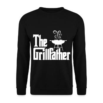 The Grillfather - Unisex Sweatshirt - black - Front - Alina (178cm) & Michal (187cm)