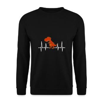 Dino heartbeat - Unisex Sweatshirt - black - Front - Alina (178cm) & Michal (187cm)