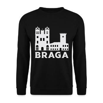 Braga Portugal vacances ville cadeau sort Cool - Sweat-shirt Unisexe - noir - Devant - Alina (178cm) & Michal (187cm)