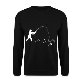 Fisherman Heartbeat - Unisex Pullover - Schwarz - Vorne - Alina (178cm) & Michal (187cm)