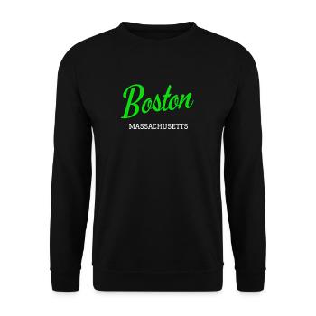 Boston - Unisex Pullover - Schwarz - Vorne - Alina (178cm) & Michal (187cm)