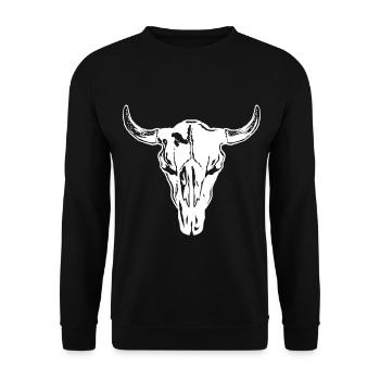 Crâne de taureau - Sweat-shirt Unisexe - noir - Devant - Alina (178cm) & Michal (187cm)