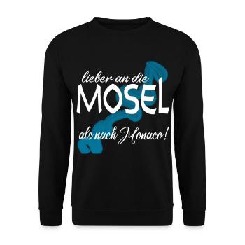 Mosel statt Monaco - Urlaub in Deutschland - Unisex Pullover - Schwarz - Vorne - Alina (178cm) & Michal (187cm)