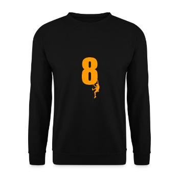 8e anniversaire grimpeur de 8 ans aime le buldering - Sweat-shirt Unisexe - noir - Devant - Alina (178cm) & Michal (187cm)