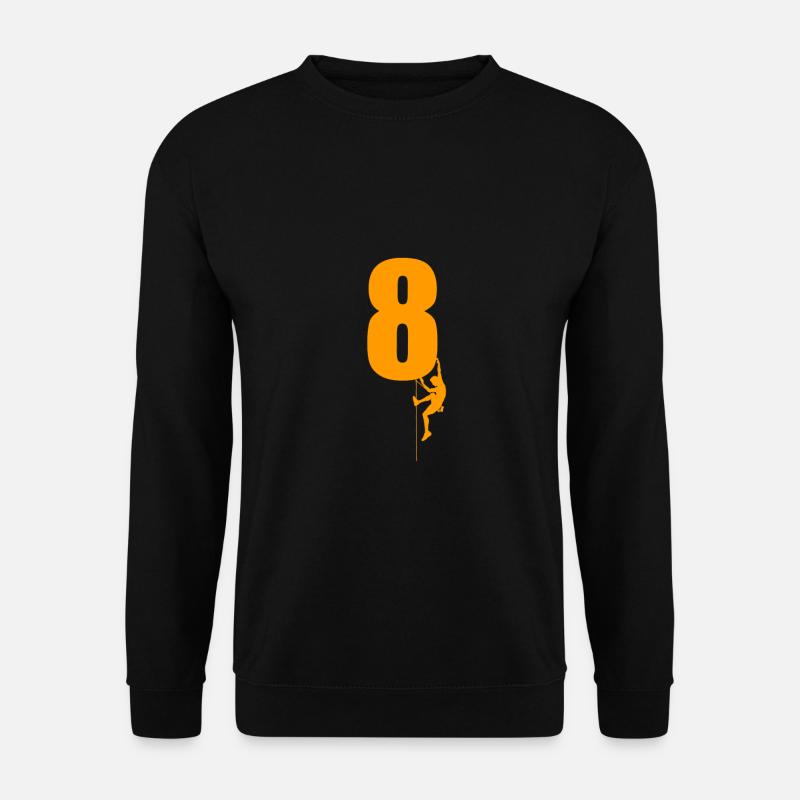 8. Geburtstag 8 Jahre alter Kletterer lieben Buldering - Unisex Pullover - Schwarz
