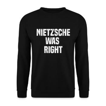 nietzsche - Unisex Pullover - Schwarz - Vorne - Alina (178cm) & Michal (187cm)