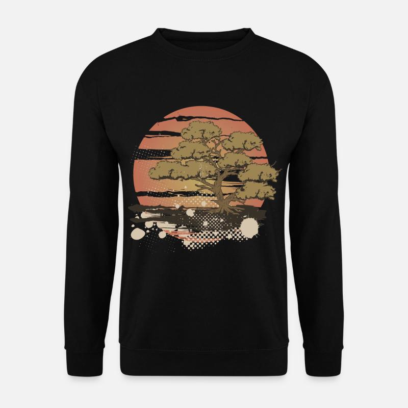 Asian Bonsai Sunset - Unisex Pullover - Schwarz