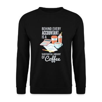 Buchhalter und Kaffee Lustige Sprüche Büro - Unisex Pullover - Schwarz - Vorne - Alina (178cm) & Michal (187cm)