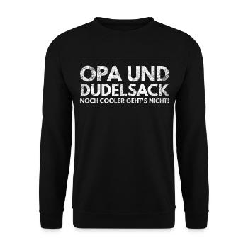 Opa und Dudelsack cooler gehts nicht Geschenk - Unisex Pullover - Schwarz - Vorne - Alina (178cm) & Michal (187cm)
