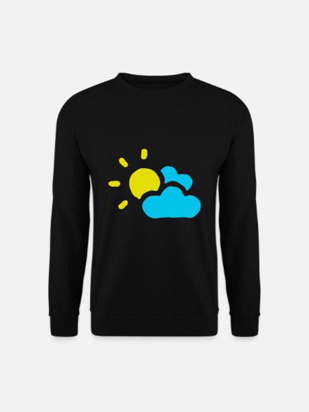 Bewölkt Sonne Wolken Himmel Sommer Frühling - Unisex Pullover - Schwarz