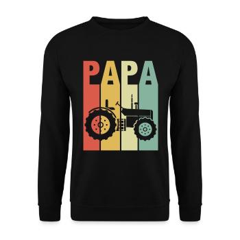 Trecker Papa Traktor Vater Landwirt - Unisex Pullover - Schwarz - Vorne - Alina (178cm) & Michal (187cm)