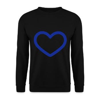 Symbole de cœur bleu - Sweat-shirt Unisexe - noir - Devant - Alina (178cm) & Michal (187cm)
