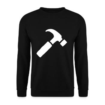 Hammer Werkzeug Handwerker Geschenk - Unisex Pullover - Schwarz - Vorne - Alina (178cm) & Michal (187cm)
