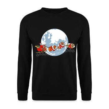 "Merry Christmas Moon" Chemise Hohohoho de Noël - Sweat-shirt Unisexe - noir - Devant - Alina (178cm) & Michal (187cm)